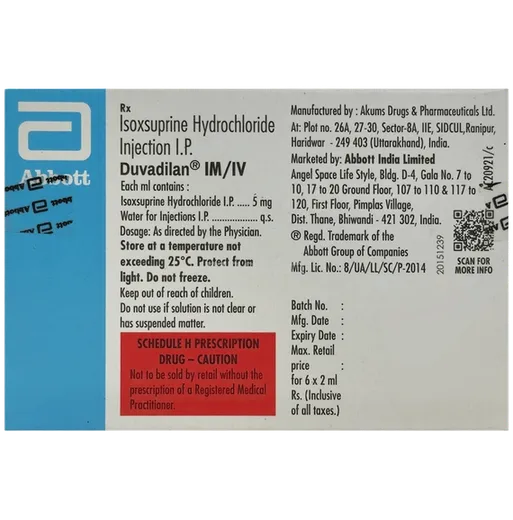 duvadilan im/iv 5mg/ml injection